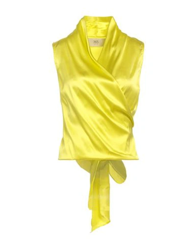 Shop Jucca Woman Top Acid Green Size 8 Silk, Elastane