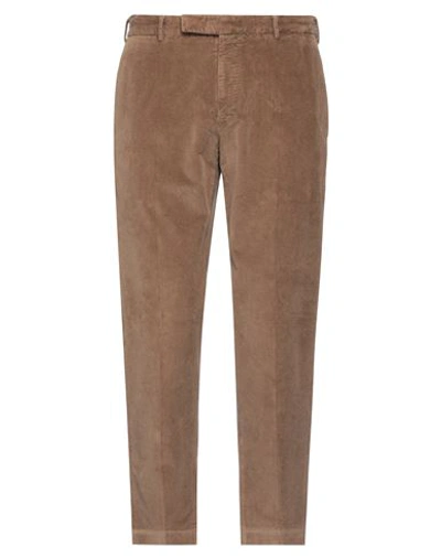 Shop Pt Torino Man Pants Brown Size 34 Cotton, Lyocell, Elastane