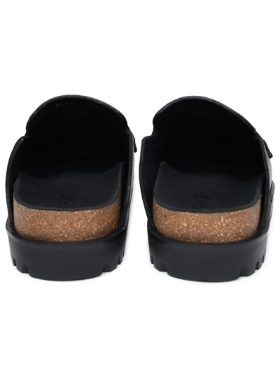 Shop Versace Man  Black Leather Slippers