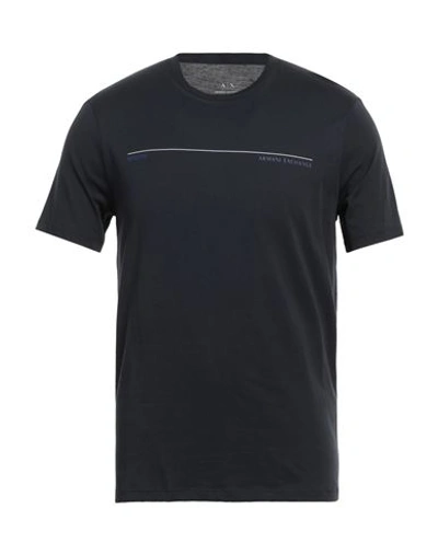 Shop Armani Exchange Man T-shirt Navy Blue Size L Pima Cotton