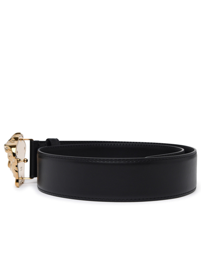 Shop Versace Black Leather Belt Woman