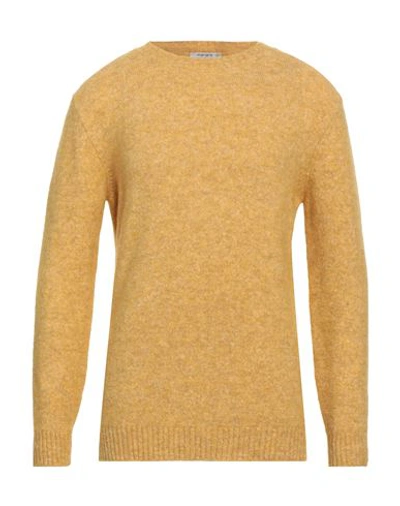 Kangra Cashmere Kangra Man Sweater Yellow Size 40 Cotton In Yellow