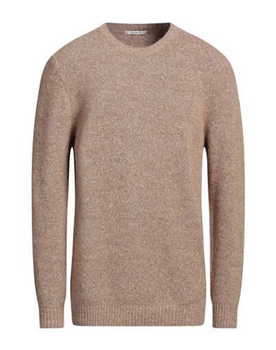 Shop Kangra Man Sweater Khaki Size 46 Alpaca Wool, Cotton, Polyamide, Wool, Elastane In Beige
