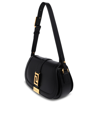 Shop Versace Woman  Greca Goddes Black Leather Bag