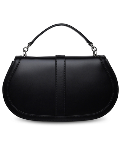 Shop Versace Woman  Greca Goddess Black Leather Crossbody Bag