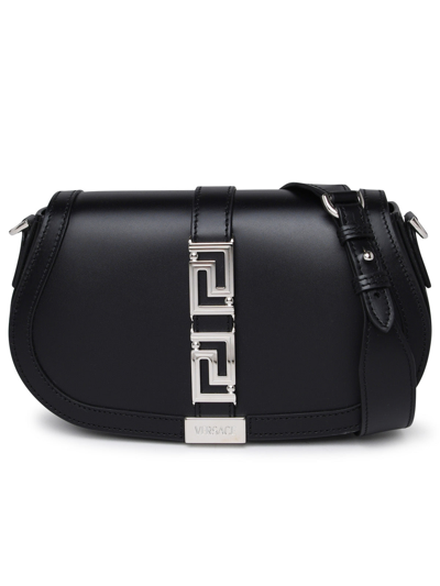 Shop Versace Woman Black Leather 'greca Goddess' Bag