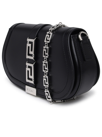 Shop Versace Woman Black Leather 'greca Goddess' Bag