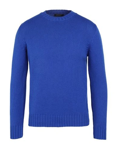 Shop Aragona Man Sweater Bright Blue Size 38 Wool, Cashmere