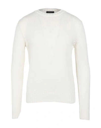 Shop Aragona Man Sweater Cream Size 36 Wool, Cashmere In White