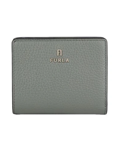 Shop Furla Camelia S Compact Wallet Woman Wallet Military Green Size - Leather