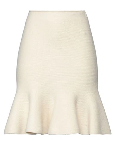 Shop Jil Sander Woman Mini Skirt Ivory Size 2 Wool, Cashmere In White