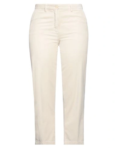 Shop Aspesi Woman Pants Ivory Size 10 Cotton In White