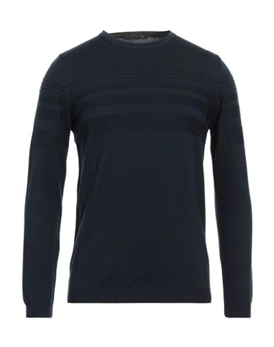 Avignon Man Sweater Midnight Blue Size Xl Merino Wool In Blue