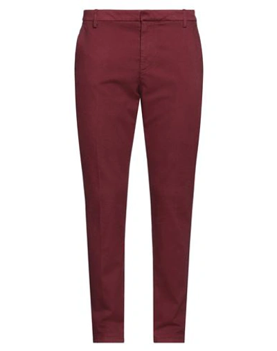 Shop Dondup Man Pants Burgundy Size 33 Cotton, Elastane In Red