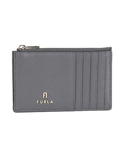 Shop Furla Camelia M Zipped Card Ca Woman Coin Purse Lead Size - Leather In Grey