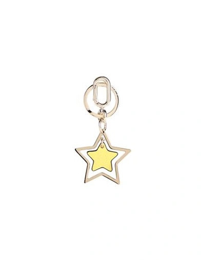 Shop Furla Venus Keyring Star Woman Key Ring Yellow Size - Metal, Soft Leather