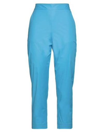 Shop Piazza Sempione Woman Pants Azure Size 4 Cotton, Elastane In Blue