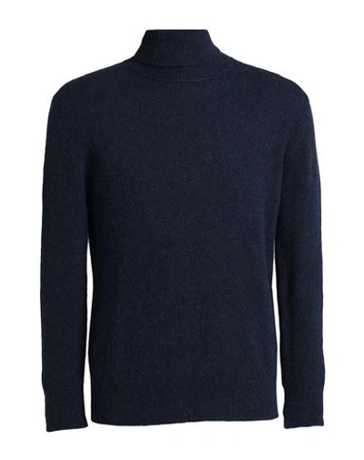 Lucques Man Turtleneck Midnight Blue Size 40 Baby Alpaca Wool, Polyamide, Mako Cotton, Modal, Elasta In Blue