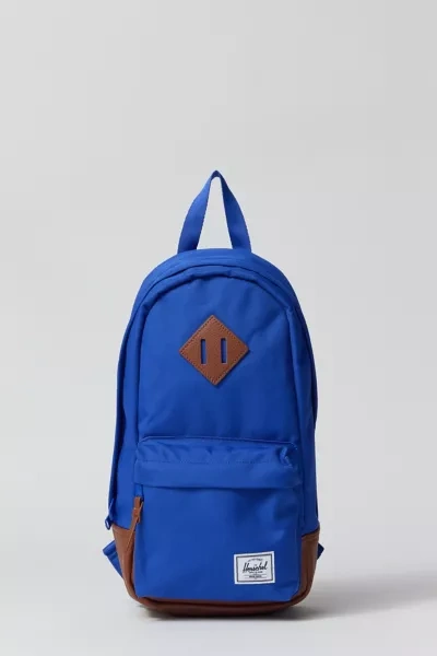 Shop Herschel Supply Co Heritage Crossbody Nylon Shoulder Bag In Royal Blue/tan, Women's At Urban Outfitters In Royal Blue + Tan