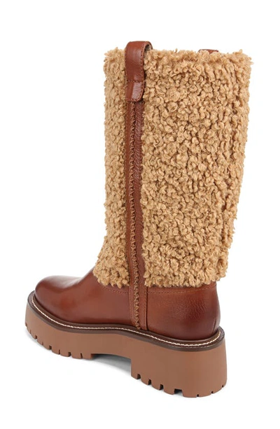 Shop Sam Edelman Elfie Faux Shearling Platform Boot In Acorn Brown/ Ginger Bread