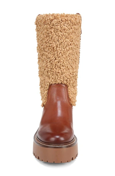 Sam Edelman Elfie Faux Shearling Platform Boot In Acorn Brown/ Ginger Bread