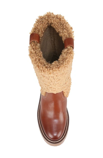 Shop Sam Edelman Elfie Faux Shearling Platform Boot In Acorn Brown/ Ginger Bread