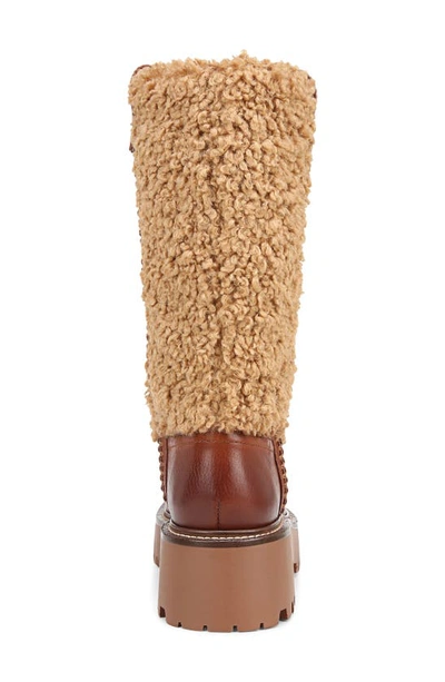 Shop Sam Edelman Elfie Faux Shearling Platform Boot In Acorn Brown/ Ginger Bread