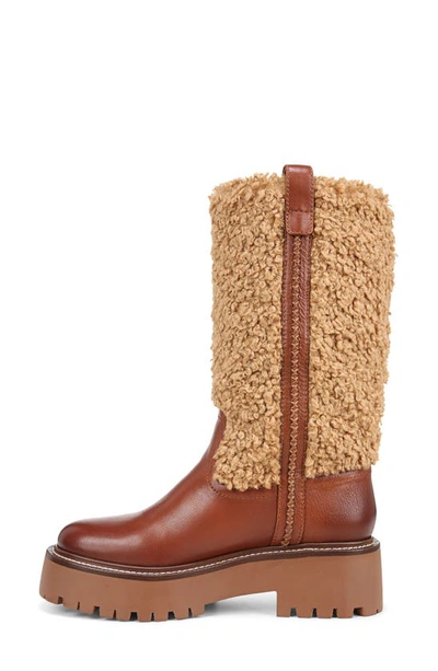 Shop Sam Edelman Elfie Faux Shearling Platform Boot In Acorn Brown/ Ginger Bread