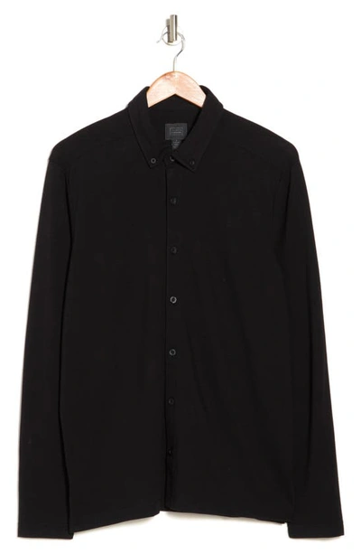 Shop 14th & Union Performance Knit Button-down Shirt In Black