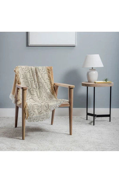 Deny Designs Iveta Abstract Lines Throw Blanket In Beige