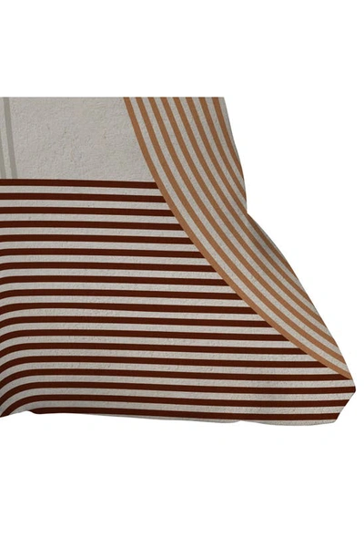 Deny Designs Iveta Mid Century Line Throw Pillow In Beige