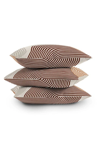 Deny Designs Iveta Mid Century Line Throw Pillow In Beige