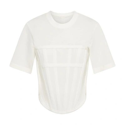 Shop Dion Lee Corset Tee In Ivory
