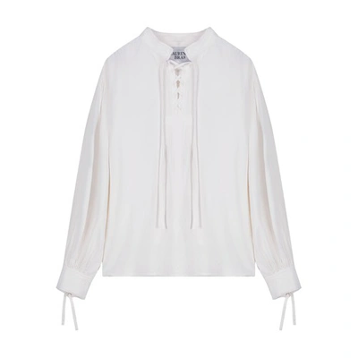 Shop Laurence Bras Sparrow Long-sleeved Blouse In White