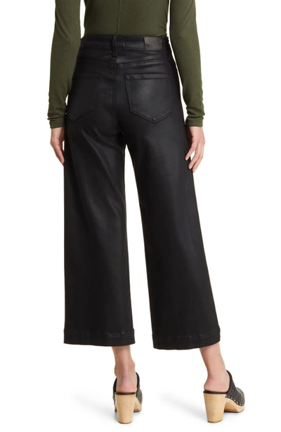 Shop Paige Anessa Wide Leg Faux Leather Pants In Black Fog Luxe Coate