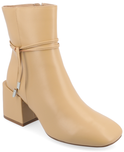 Shop Journee Collection Women's Beverley Block Heel Booties In Tan