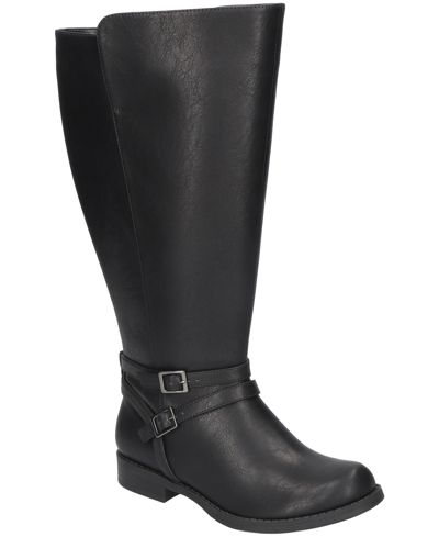 Shop Easy Street Women's Bay Plus Plus Athletic Shafted Extra Wide Calf Tall Boots In Black