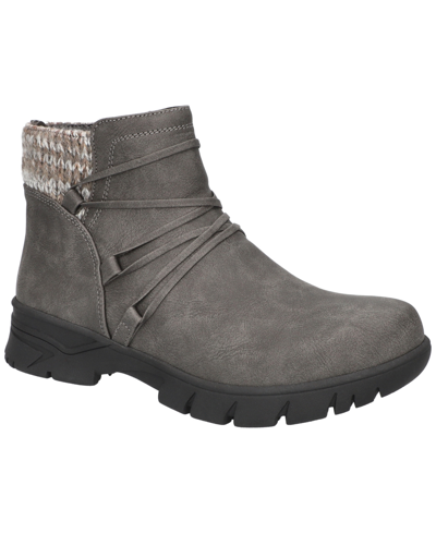 Shop Easy Street Women's Stefani Strap Detail Ankle Boots In Gray