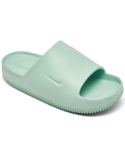 Shop Nike Women's Calm Slide Sandals From Finish Line In Jade Ice