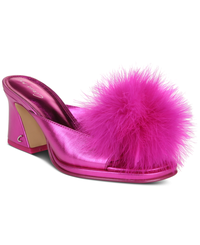 Shop Circus Ny Women's Hadie Fluff Slip-on Dress Slide Sandals In Pink Punch