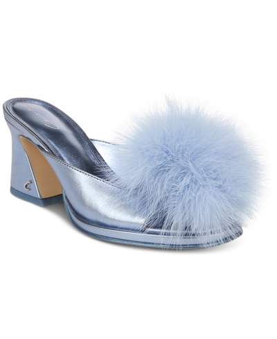 Shop Circus Ny Women's Hadie Fluff Slip-on Dress Slide Sandals In Glacial Blue