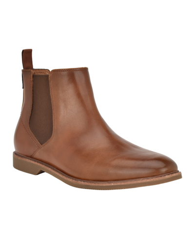 Shop Tommy Hilfiger Men's Risten Double Gore Chelsea Boots In Medium Brown