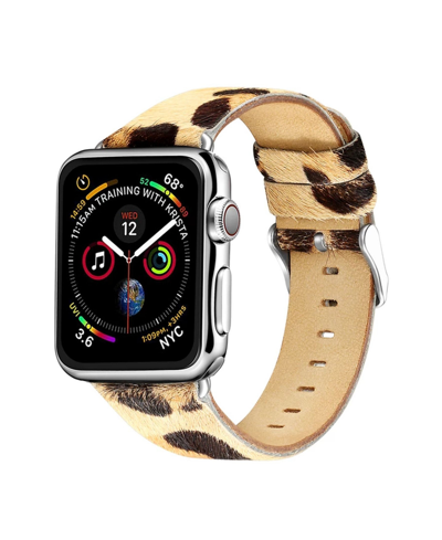 Shop Posh Tech Men's And Women's Apple Leopard Colored Leather Replacement Band 40mm In Multi