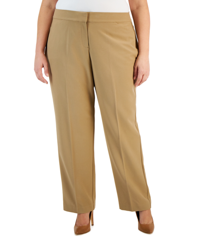 Shop Jm Collection Plus & Petite Plus Size Curvy-fit Straight-leg Pants, Created For Macy's In New Fawn