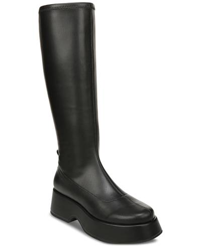 Shop Circus Ny Women's Kimberly Platform Knee-high Stretch Boots In Black Leather