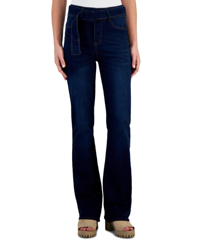 Shop Dollhouse Juniors' Belted High Rise Jeans In Bondi