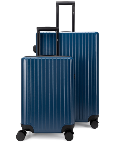 Shop Miami Carryon Ocean 2 Piece Polycarbonate Spinner Luggage Set In Navy