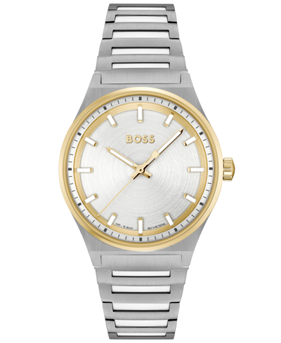 Shop Hugo Boss Women Candor Quartz Silver-tone Stainless Steel Watch 35mm
