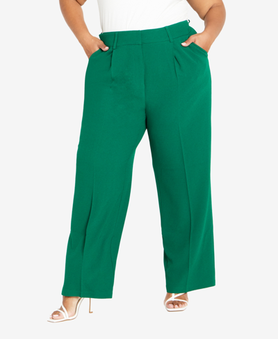 Shop City Chic Trendy Plus Size Audrie Pants In Green