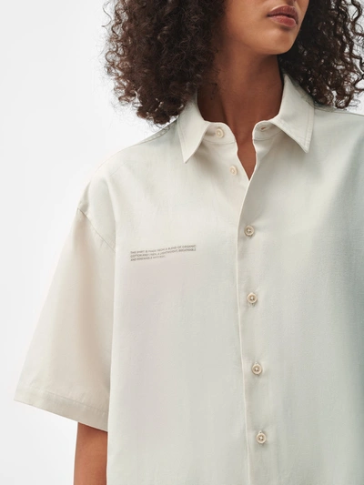 Pangaia Organic Cotton Linen Short Sleeve Shirt In Limestone